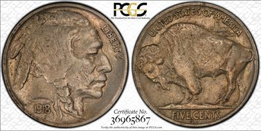 1918-S 5C 2 Feathers, FS-401 AU53