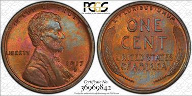 1917-D 1C MS66RB
