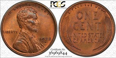 1922-D 1C MS66RB