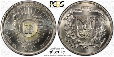1974 Peso Caribbean Games KM-35 MS67