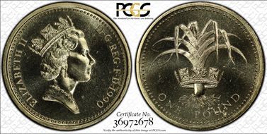 1990 £1 S-J3 Welsh Design MS67