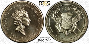 1986 £2 S-K1 Commonwealth Games MS66