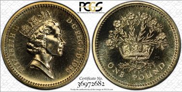 1986 £1 S-J4 N. Irish Design MS68