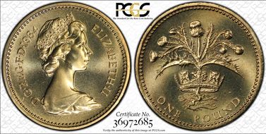 1984 £1 S-J2 Scottish Design MS68
