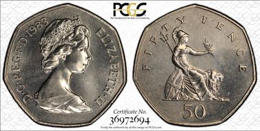 1983 50p S-H3 MS66
