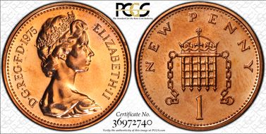 1975 1p S-B1 New Penny PR65RD