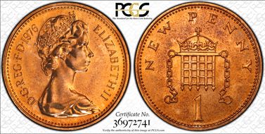1976 1p S-B1 New Penny PR64RD