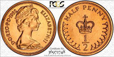 1982 1/2p S-A2 MS67RD