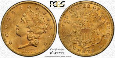 1873-S $20 Closed 3 MS62