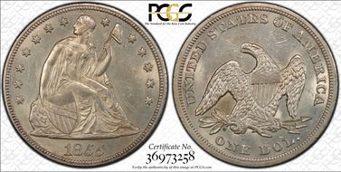 1855 $1 MS61