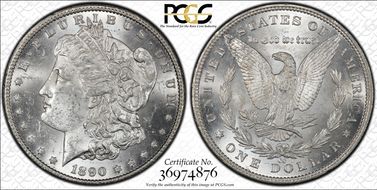 1890-CC $1 Tailbar MS62