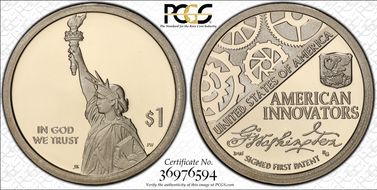 2018-S $1 American Innovation Series Washington-Signed 1st Patent First Strike PR69DCAM