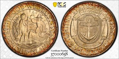 1936-D 50C Rhode Island MS67+