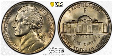 1942-P 5C Silver MS66