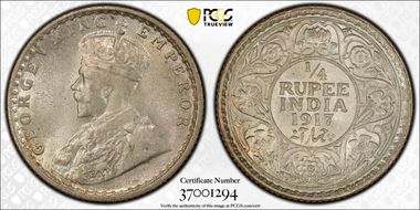 1917(C) 1/4 Rup SW-8.156 MS65
