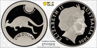 2006 $1 Kangaroo Ag PR70DCAM