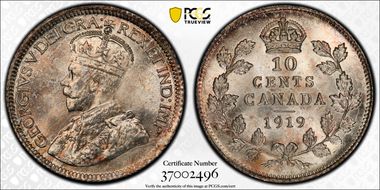 1919 10C MS66
