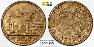 1916-T 15 Rup KM-16.1  Au MS63