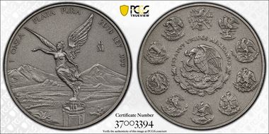 2018-Mo Onza Libertad Ag - Antiqued SP70