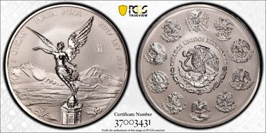 2017-Mo 5 Onza Libertad Ag Rev PR PR70