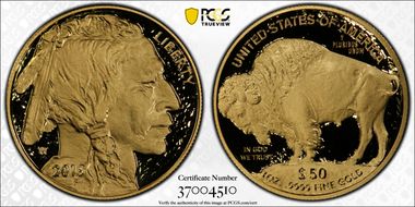 2019-W $50 American Buffalo .9999 Fine Gold First Day of Issue PR70DCAM