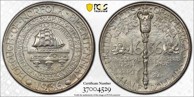 1936 50C Norfolk MS67