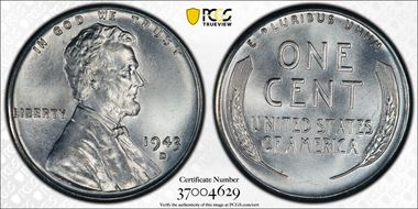 1943-D 1C MS68+