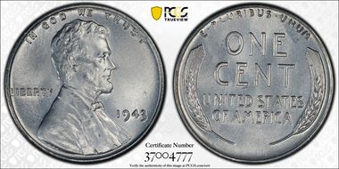 1943 1C MS67+