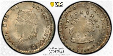 1858/7-PTS FJ 1/2 Sol KM-118.2 MS64