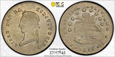 1855-PAZ P 1/2 Sol KM-A132 Ugly Head MS64+