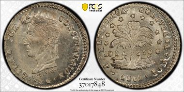 1861-PTS FJ 1/2 Sol KM-133.2 "P/T" Monogram MS64+