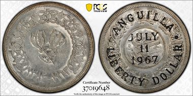 1967 $1 X-4.2 C/M on Yemen Riyal AU58