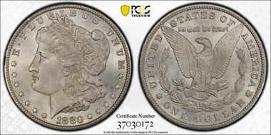 1880-CC $1 VAM 5, 8/High 7 MS64