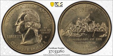 1999-D 25C New Jersey MS66