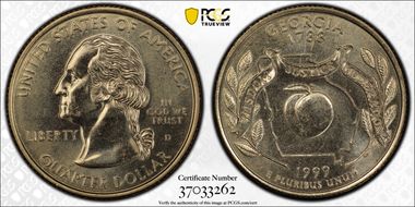 1999-D 25C Georgia MS65