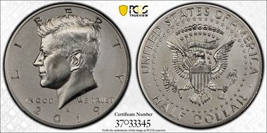 2019-S 50C Kennedy Enhanced Rev PR PR70