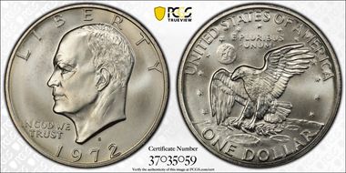 1972-S $1 Silver MS66