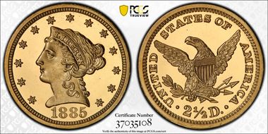 1885 $2.50 PR65DCAM