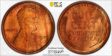 1909 1C Lincoln MS65RB