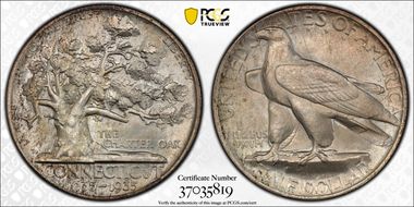 1935 50C Connecticut MS66+