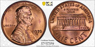 1970-S 1C Doubled Die Obverse FS-101 MS64RD