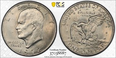 1972 $1 Type 2 FS-901 MS65