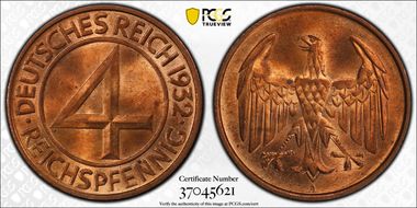 1932-A 4 Rcpfg J-315 MS64RB