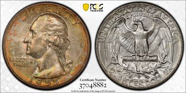 1955-D 25C MS66