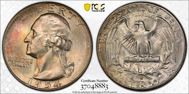 1954-S 25C MS66