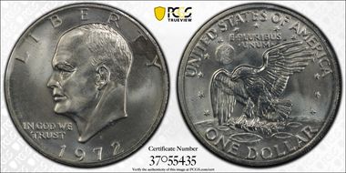 1972-S $1 Silver MS67