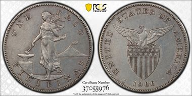 1906-S Peso KM-168  Ag N1