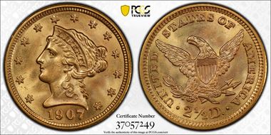 1907 $2.50 MS66