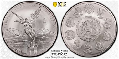 2019-Mo 5 Onza Libertad Silver First Strike MS70