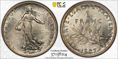 1907 1 Fr Gad-467 F-217 MS64